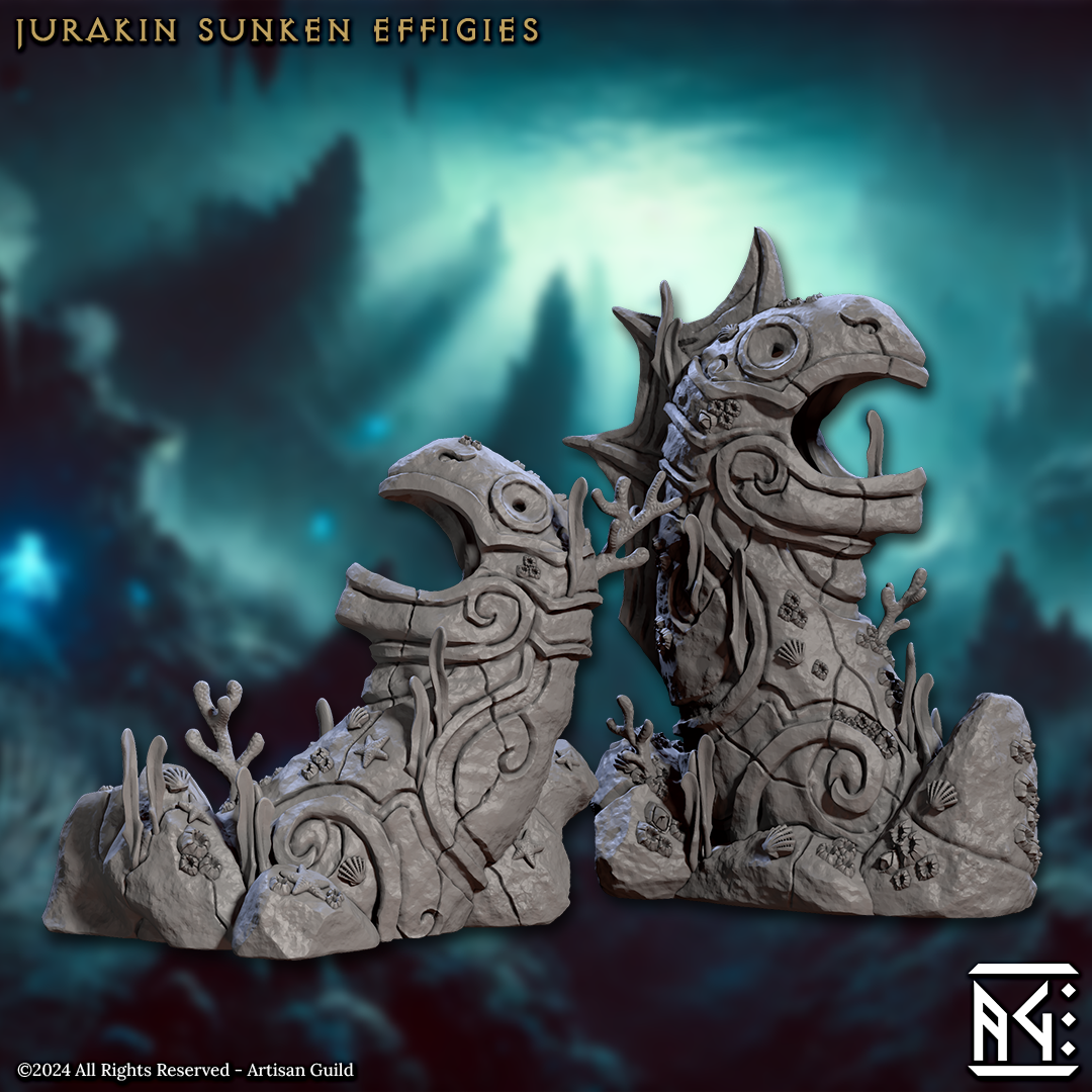 Jurakin Sunken Effigyes - Scatter Terrain (Mirmidons of the Death-Tide)